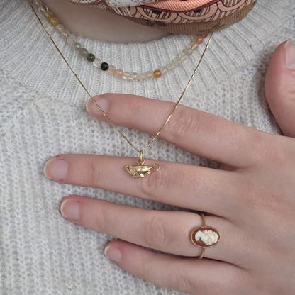 Vintage 18k gouden hanger theepot