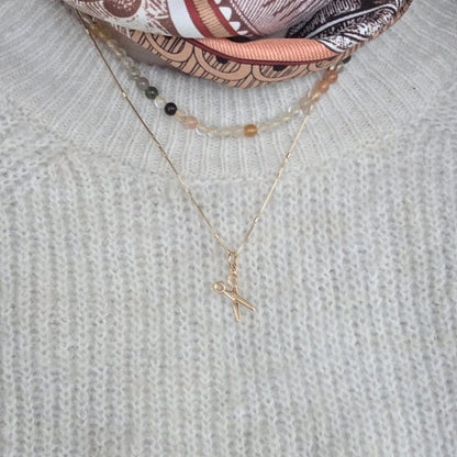 Vintage 18k gouden hanger schaar