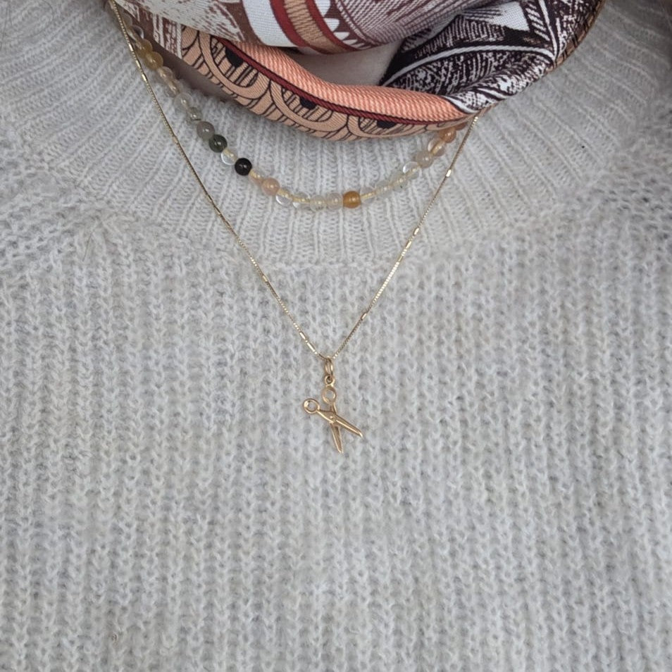 Vintage 18k gouden hanger schaar