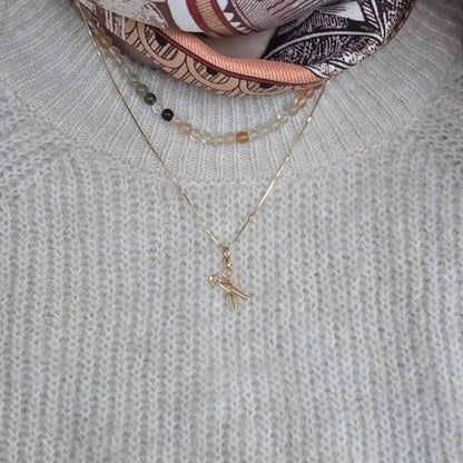 Vintage 18k gouden hanger schaar