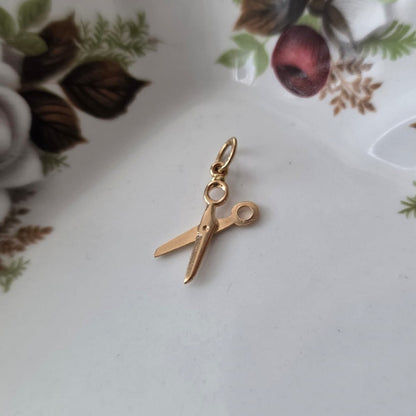 Vintage 18k gouden hanger schaar