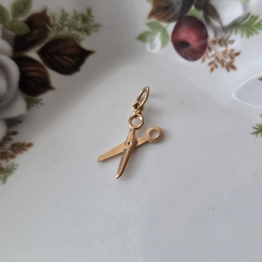 Vintage 18k gouden hanger schaar