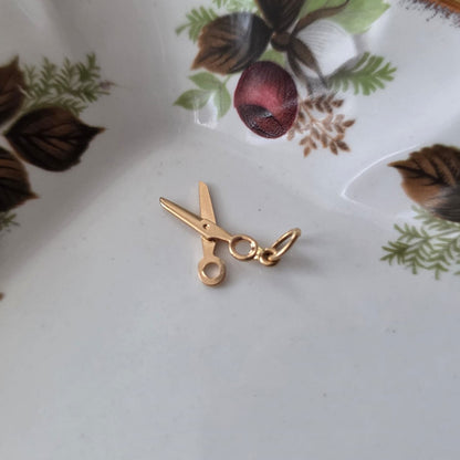 Vintage 18k gouden hanger schaar