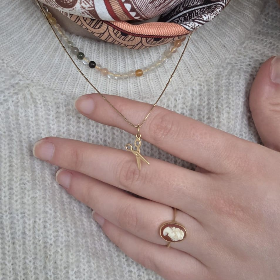 Vintage 18k gouden hanger schaar