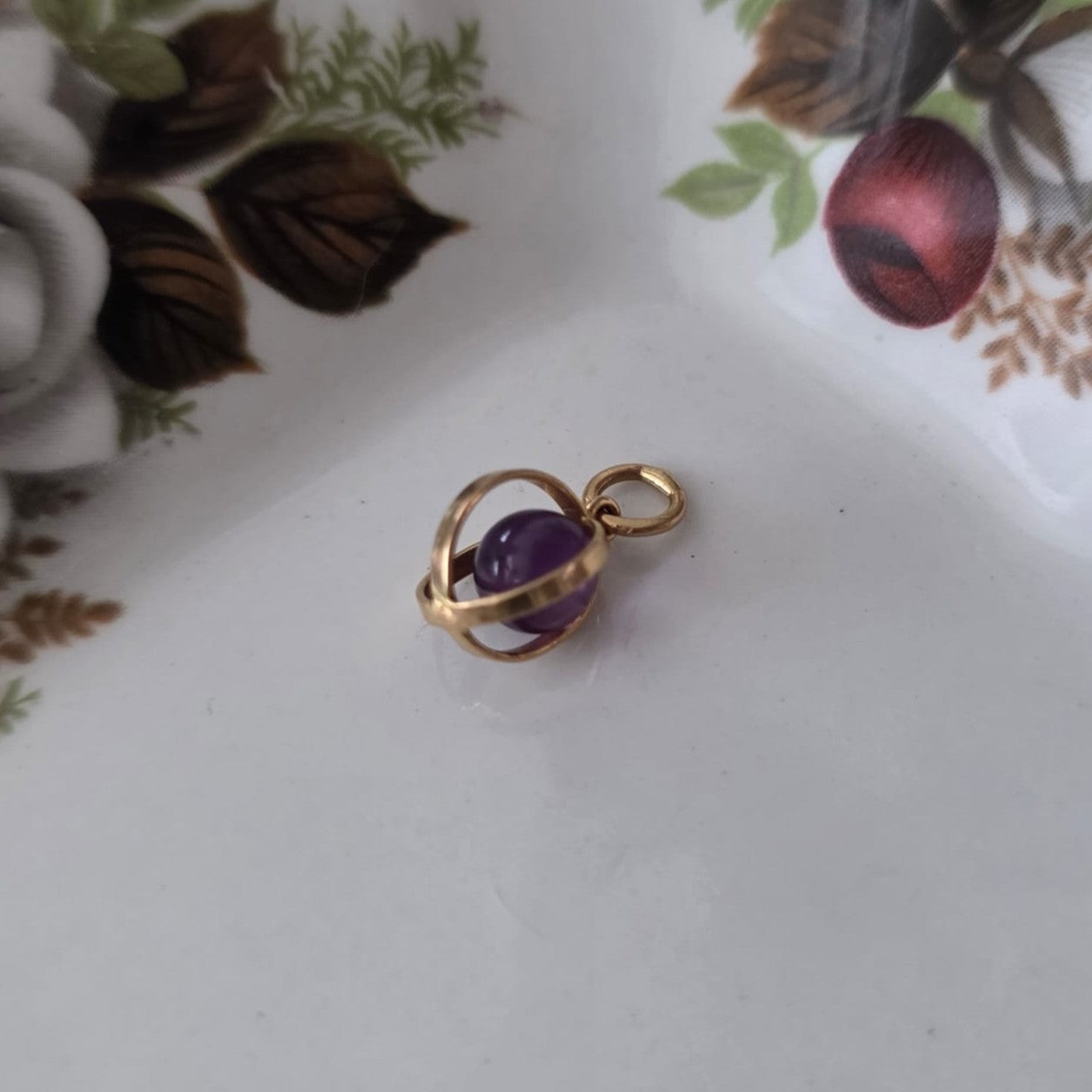 Vintage 18k gouden hanger amethist