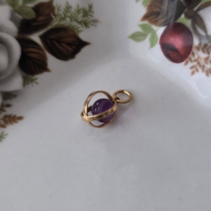 Vintage 18k gouden hanger amethist