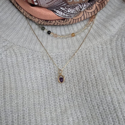 Vintage 18k gouden hanger amethist