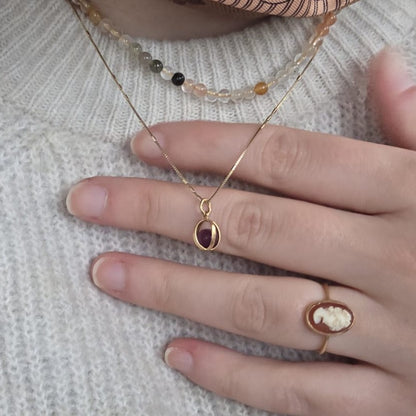 Vintage 18k gouden hanger amethist