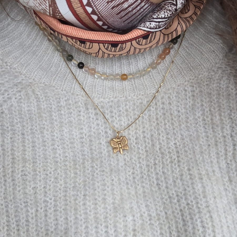Vintage 18k gouden hanger vlinder