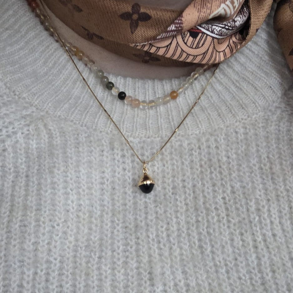 Vintage 18k gouden hanger groene steen