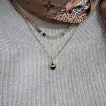 Vintage 18k gouden hanger groene steen