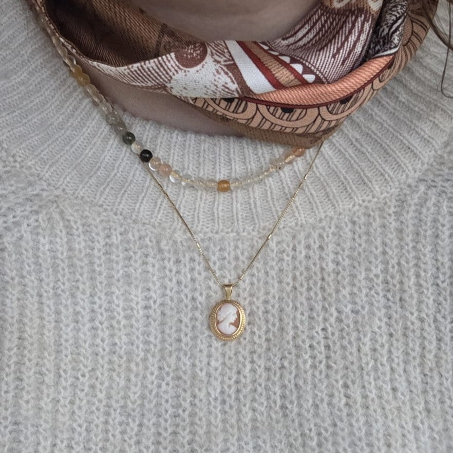 Vintage 18k gouden hanger camee