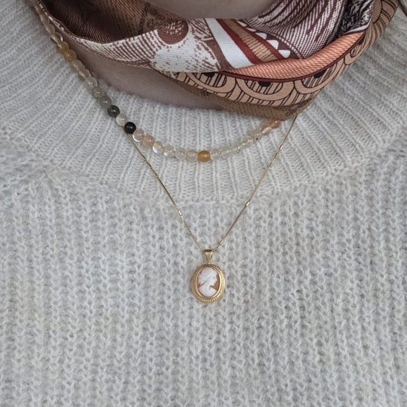 Vintage 18k gouden hanger camee