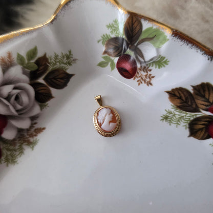 Vintage 18k gouden hanger camee