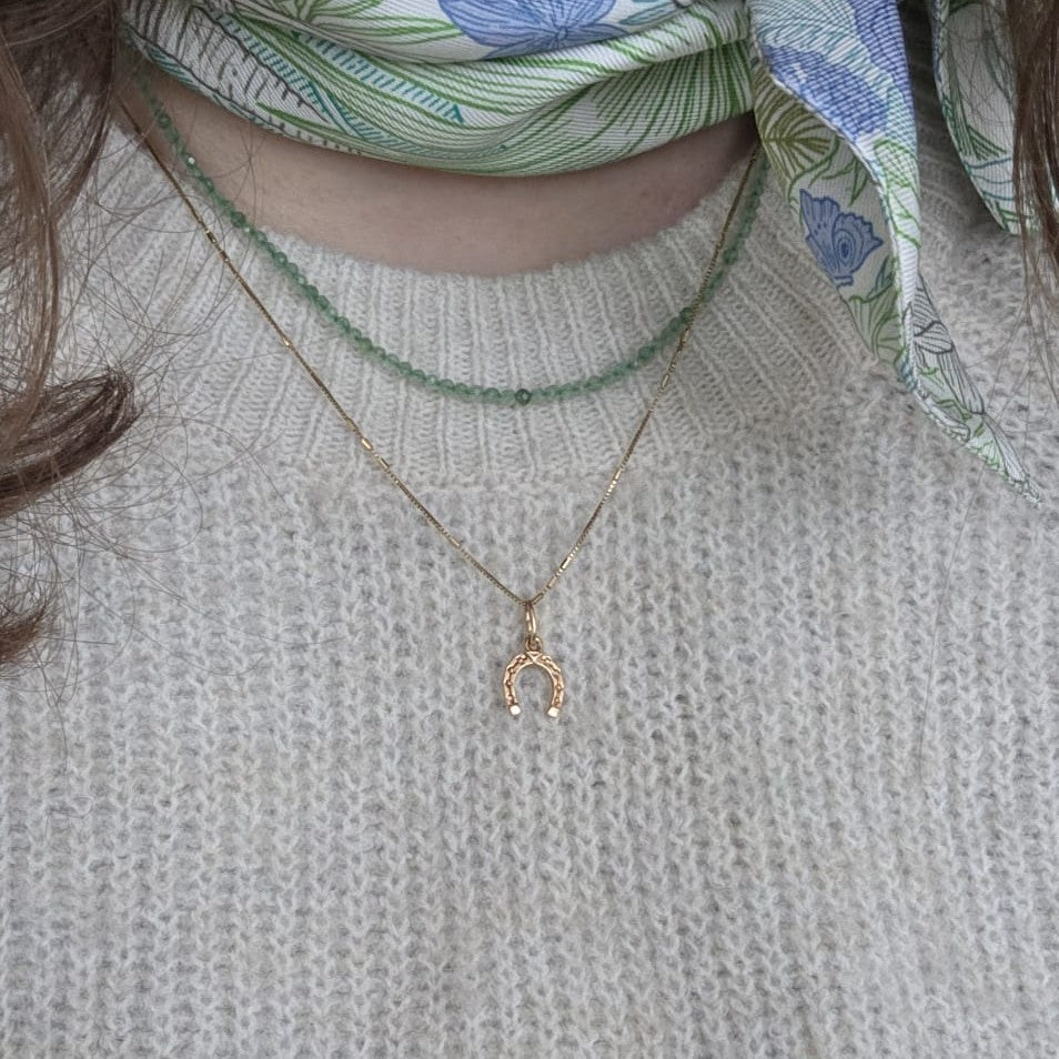 Vintage 14k gouden hanger hoefijzer