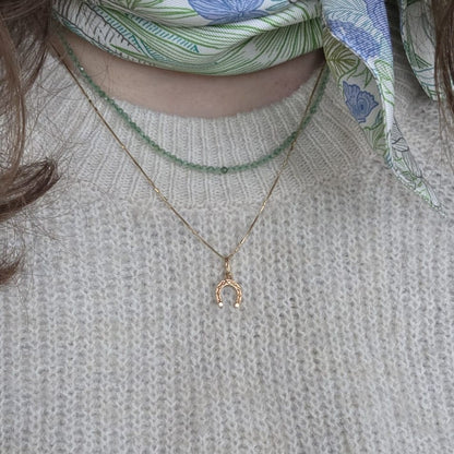 Vintage 14k gouden hanger hoefijzer