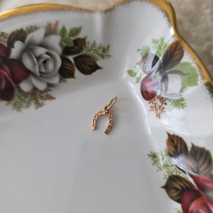 Vintage 14k gouden hanger hoefijzer