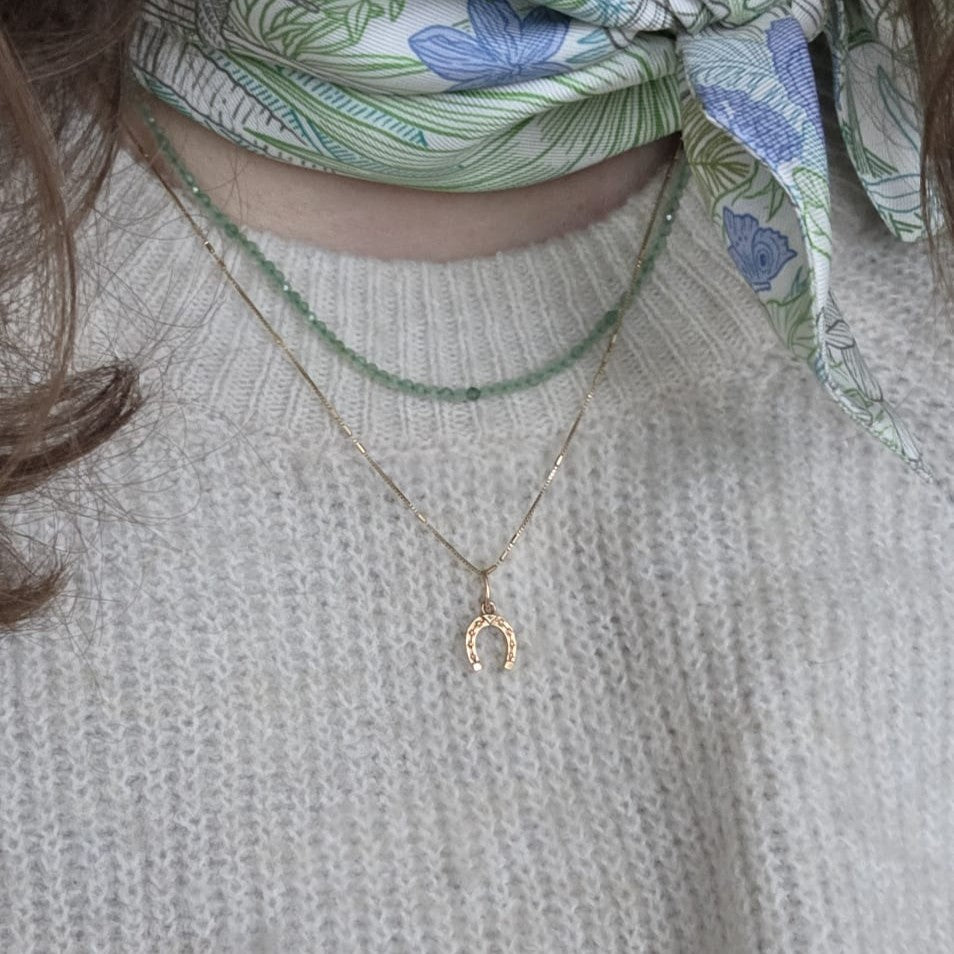 Vintage 14k gouden hanger hoefijzer