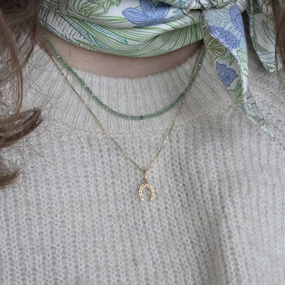 Vintage 14k gouden hanger hoefijzer