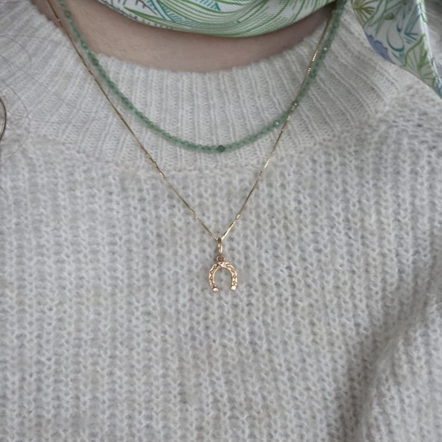 Vintage 14k gouden hanger hoefijzer