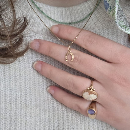 Vintage 14k gouden hanger hoefijzer