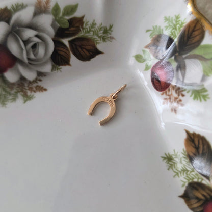 Vintage 14k gouden hanger hoefijzer