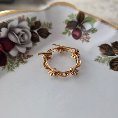 Vintage 18k gouden broche met parels