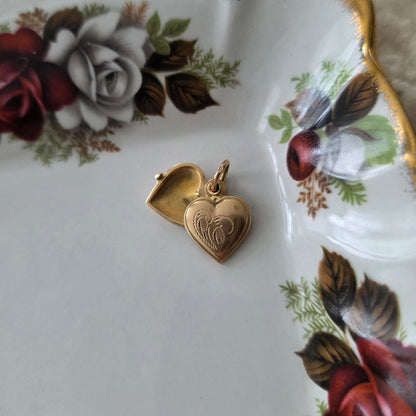 Vintage 18k gouden hanger hart medaillon