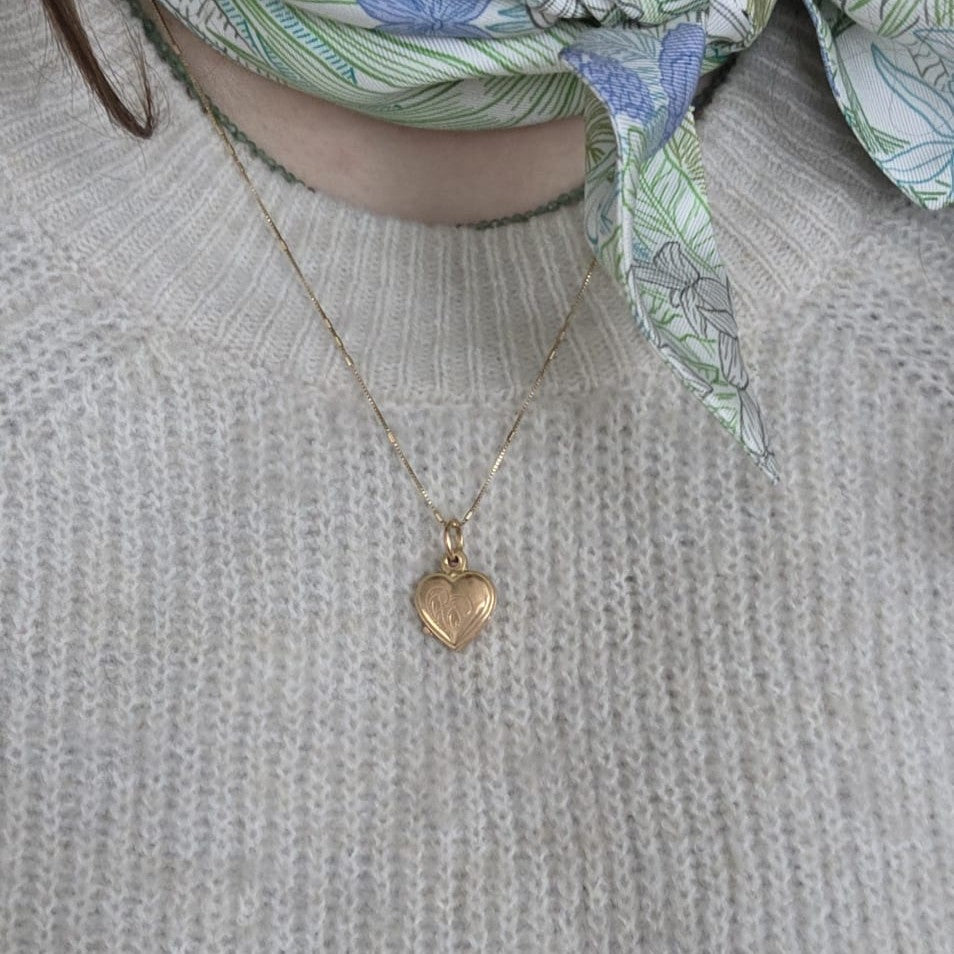 Vintage 18k gouden hanger hart medaillon