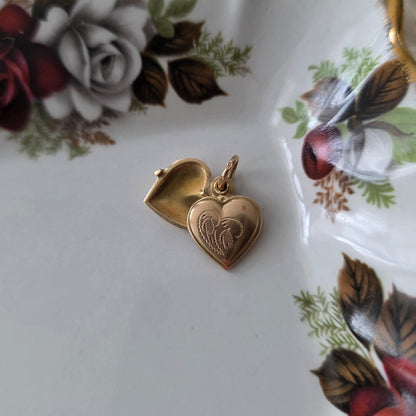 Vintage 18k gouden hanger hart medaillon