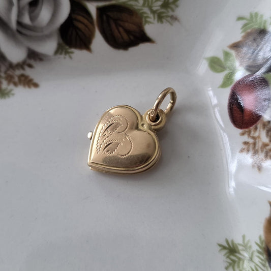 Vintage 18k gouden hanger hart medaillon