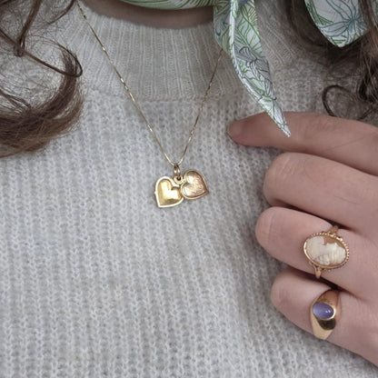 Vintage 18k gouden hanger hart medaillon