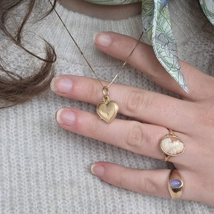 Vintage 18k gouden hanger hart medaillon