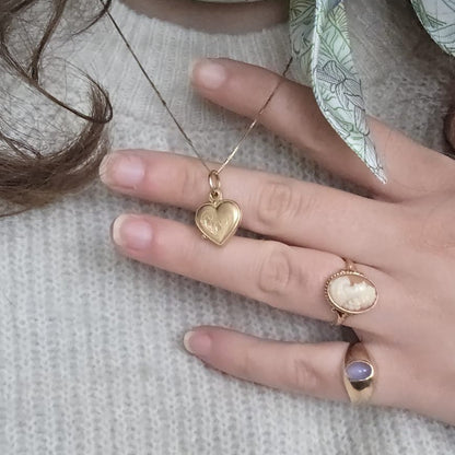 Vintage 18k gouden hanger hart medaillon