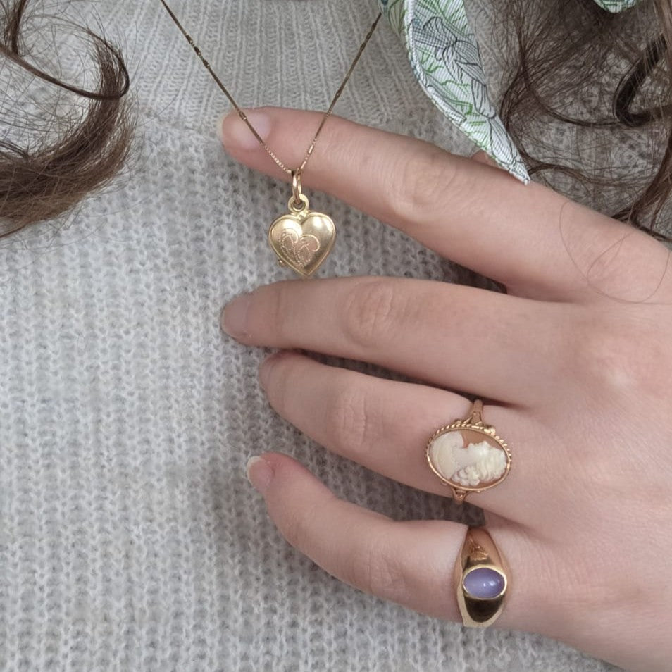 Vintage 18k gouden hanger hart medaillon