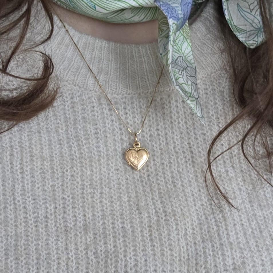 Vintage 18k gouden hanger hart medaillon