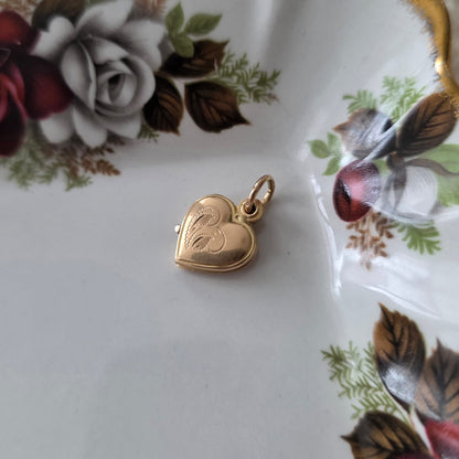 Vintage 18k gouden hanger hart medaillon