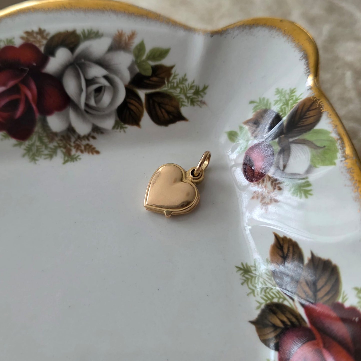 Vintage 18k gouden hanger hart medaillon