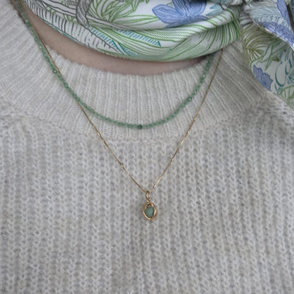 Vintage 18k gouden hanger groene jaspis