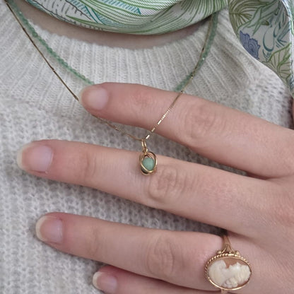 Vintage 18k gouden hanger groene jaspis