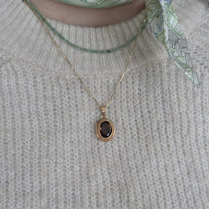 Vintage 18k gouden hanger rookkwarts