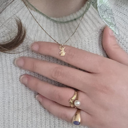 Vintage 18k gouden hanger molen