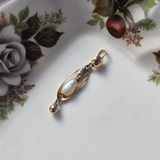 Vintage 14k gouden hanger parel