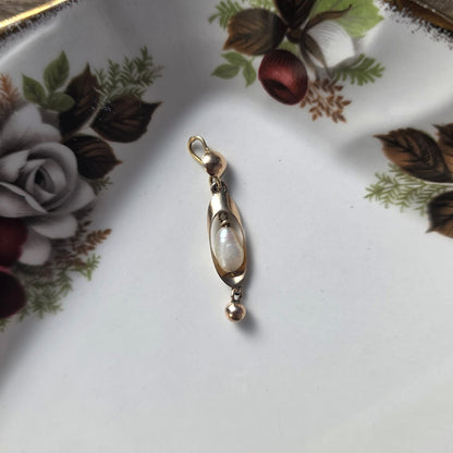 Vintage 14k gouden hanger parel
