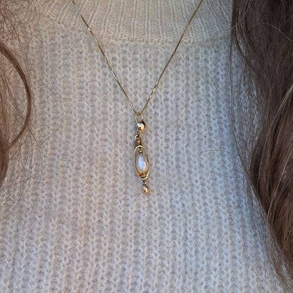 Vintage 14k gouden hanger parel