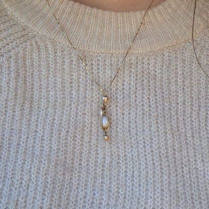 Vintage 14k gouden hanger parel
