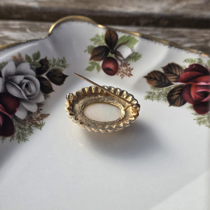 Vintage 14k gouden broche opaal en zaadparels