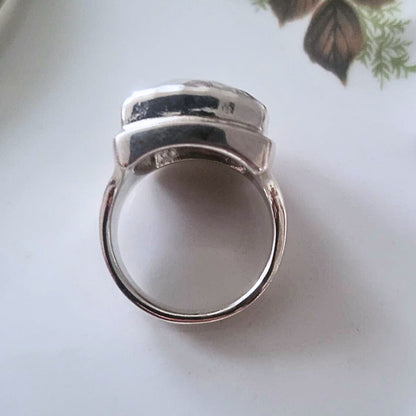 Barse Zilver Gehamerde Ring