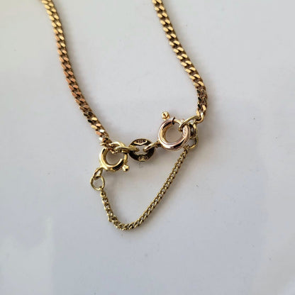 Vintage 14k gouden gourmet ketting met veiligheidssluiting