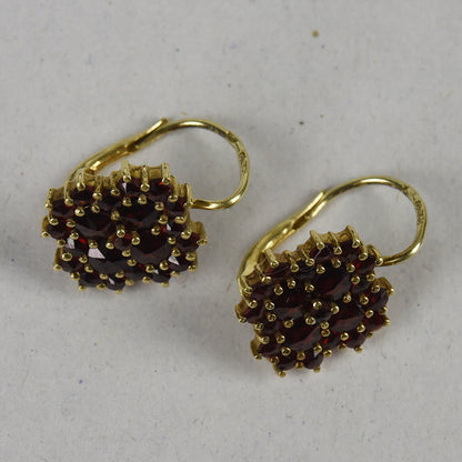 Vintage 14k gouden oorbellen granaat dormeuse